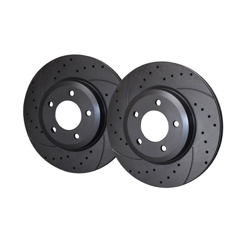 Image of Rotinger Achter Remschijven Graphite Line T5 Sport geboord gegroefd Zwart 284mm Mitsubishi Lancer Evolution