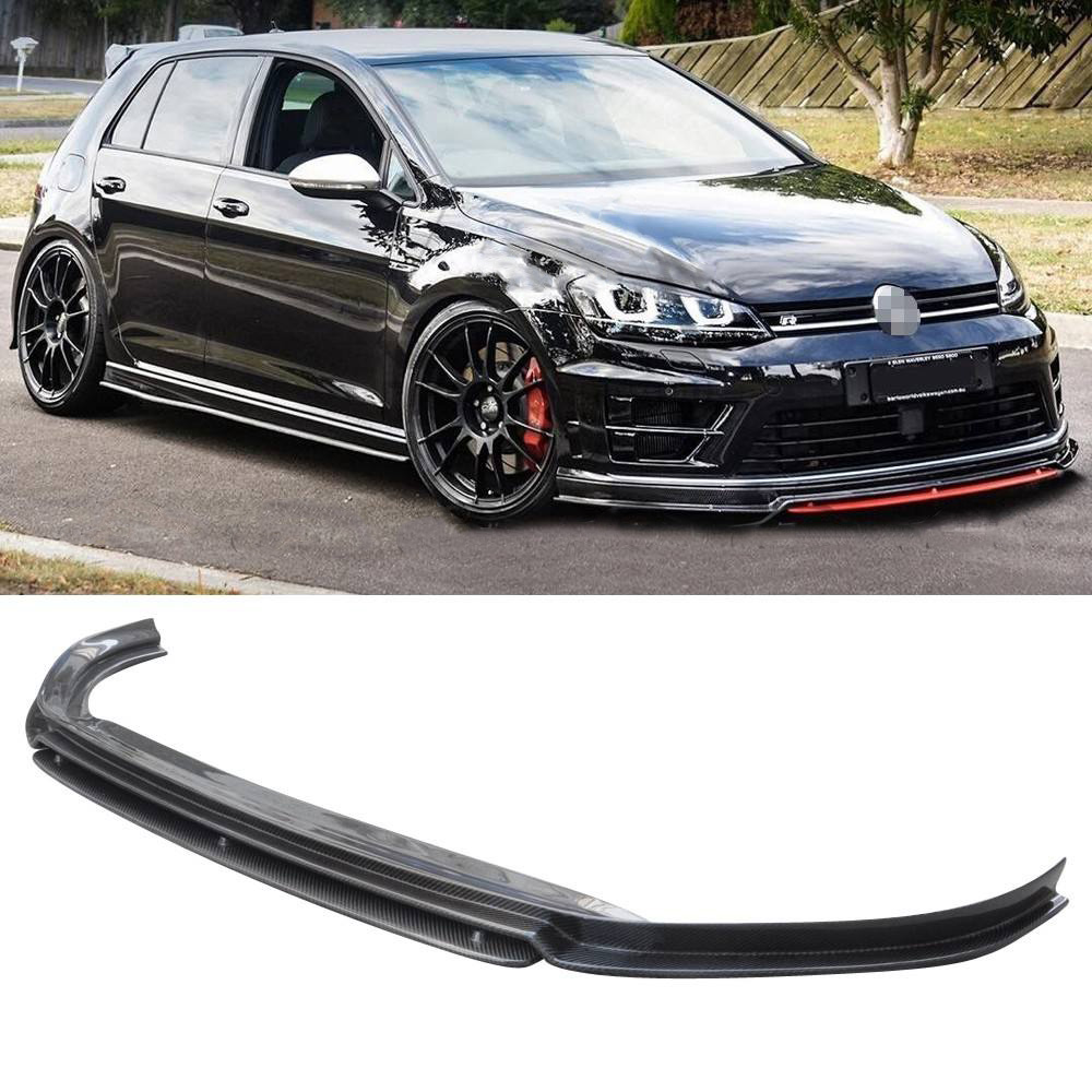 Image of CarbonWorks Voor Bumper Lip R Style Carbon Volkswagen Golf