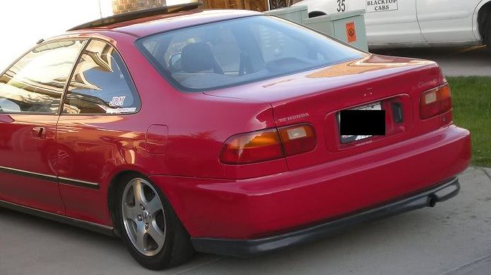 Image of PU Design Achter Bumper Lip Type R Style Zwart Polyurethane Honda Civic