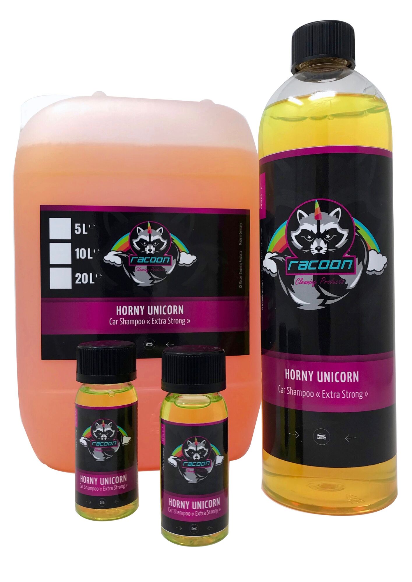 Image of Racoon Auto Shampoo Horny Unicorn Oranje