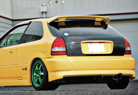 Image of SK-Import Achter Bumper Lip Chargespeed Style Zwart ABS Plastic Honda Civic