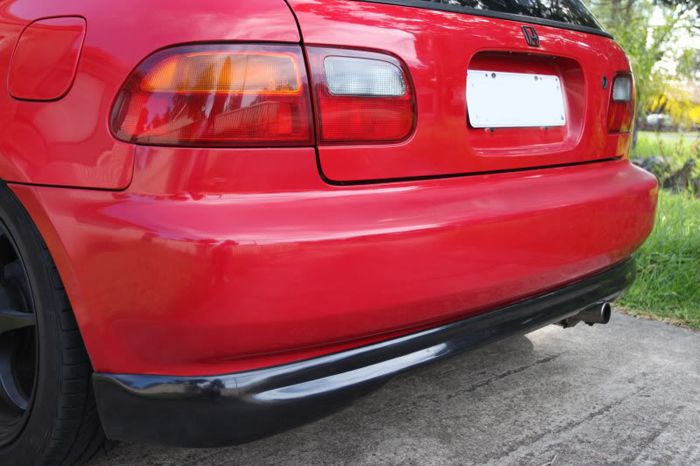 Image of PU Design Achter Bumper Lip Type R Style Zwart Polyurethane Honda Civic