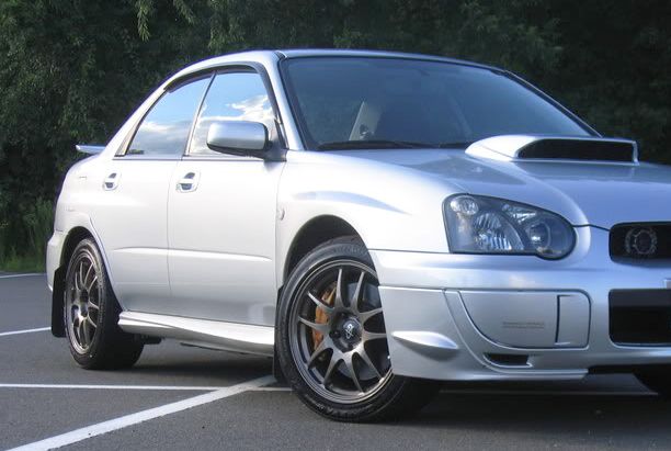 Image of SK-Import Voor en Achter Zijwindscherm Klem JDM Style 4-Deurs Smoke Kunststof Subaru Impreza