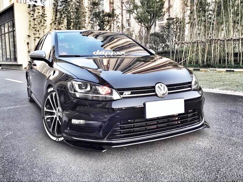 Image of PU Design Voor Bumper Lip EURO Style Zwart Polyurethane Volkswagen Golf Pre Facelift