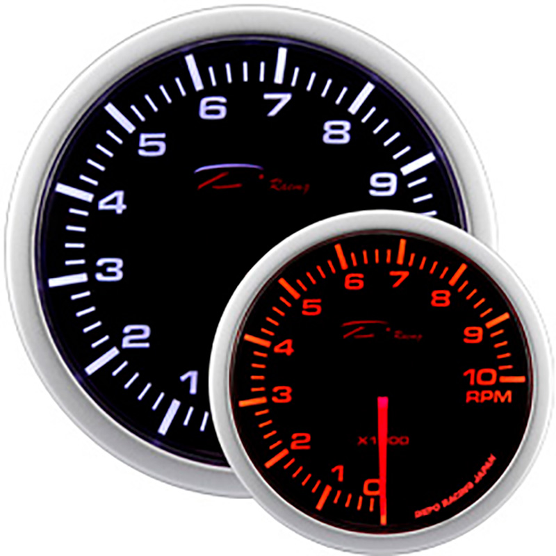 Image of Depo Racing Meter WA Series Zwart 52mm Toerenteller