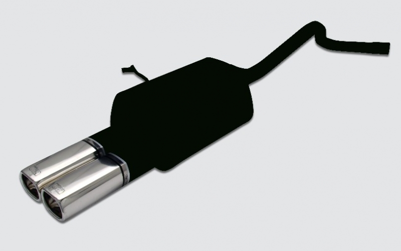 Image of Ulter Sport Uitlaat Demper Dual Tip Zwart Staal Renault Mégane