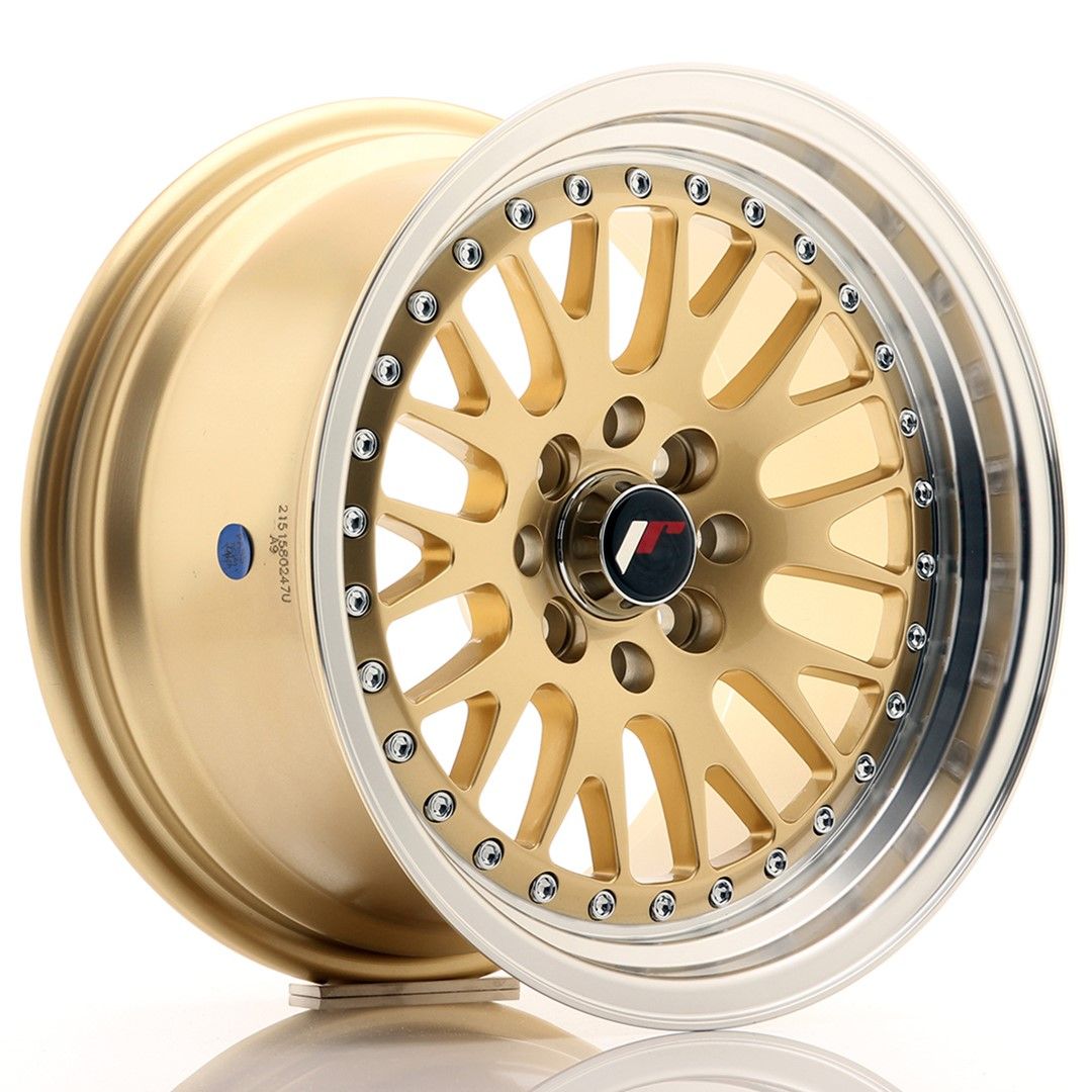 Image of JR-Wheels JR10 Velgen 15 Inch 8J ET15 4x100,4x114.3 Gold Machined Lip