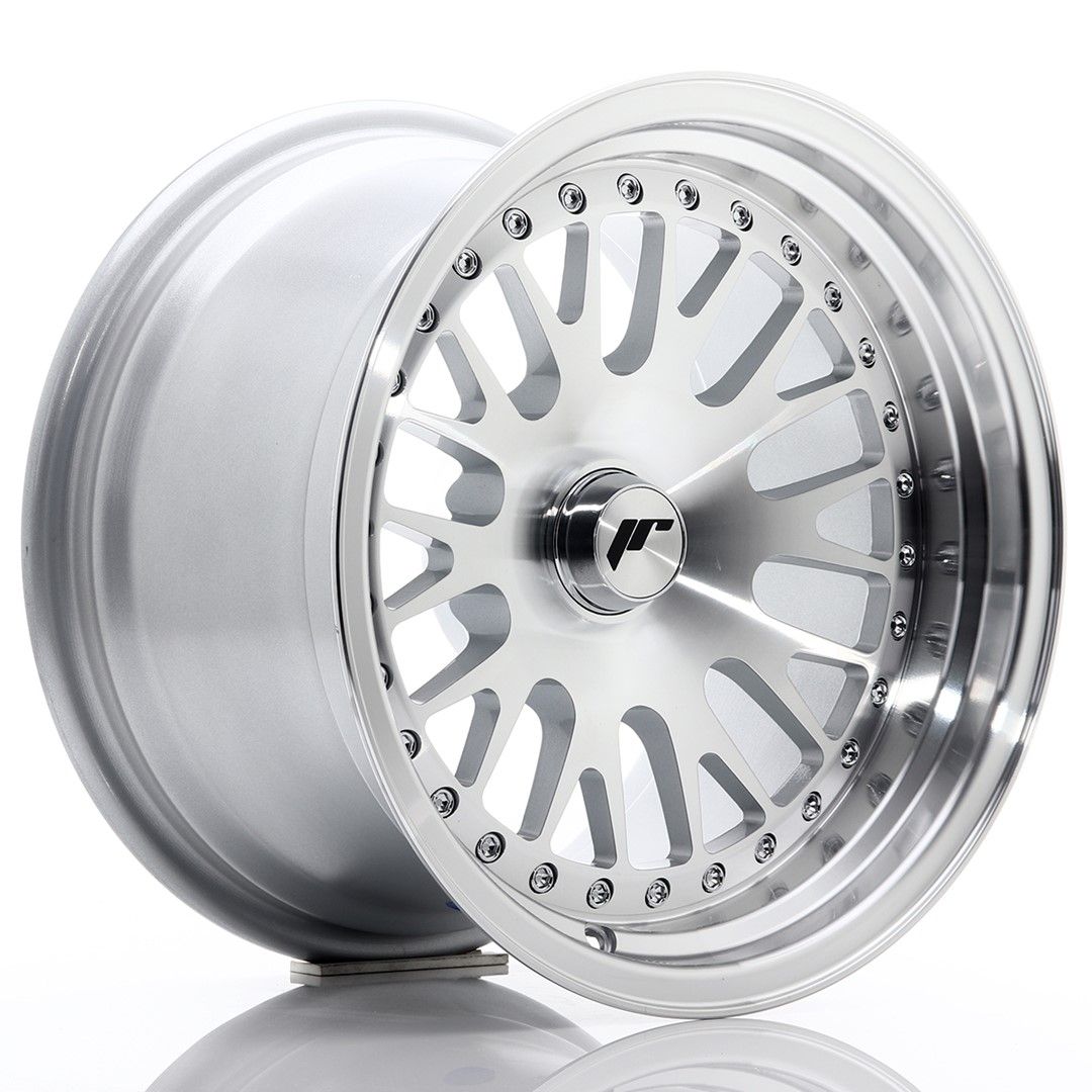 Image of JR-Wheels JR10 Velgen 15 Inch 9J ET0-20 Custom PCD Silver Machined Face