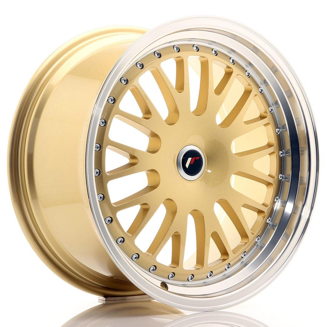 Image of JR-Wheels JR10 Velgen 19 Inch 9.5J ET20-35 Custom PCD Gold Machined Lip