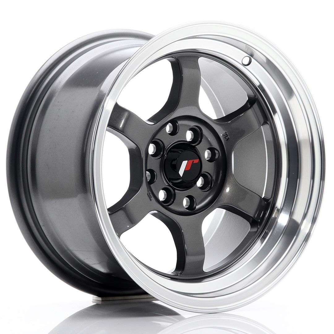 Image of JR-Wheels JR12 Velgen 15 Inch 8.5J ET13 4x100,4x114.3 Gun Metal Machined Lip