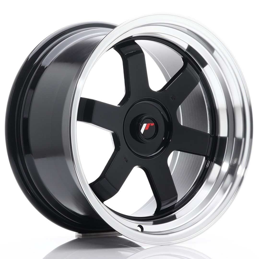 Image of JR-Wheels JR12 Velgen 17 Inch 9J ET25 Custom PCD Gloss Black Machined Lip