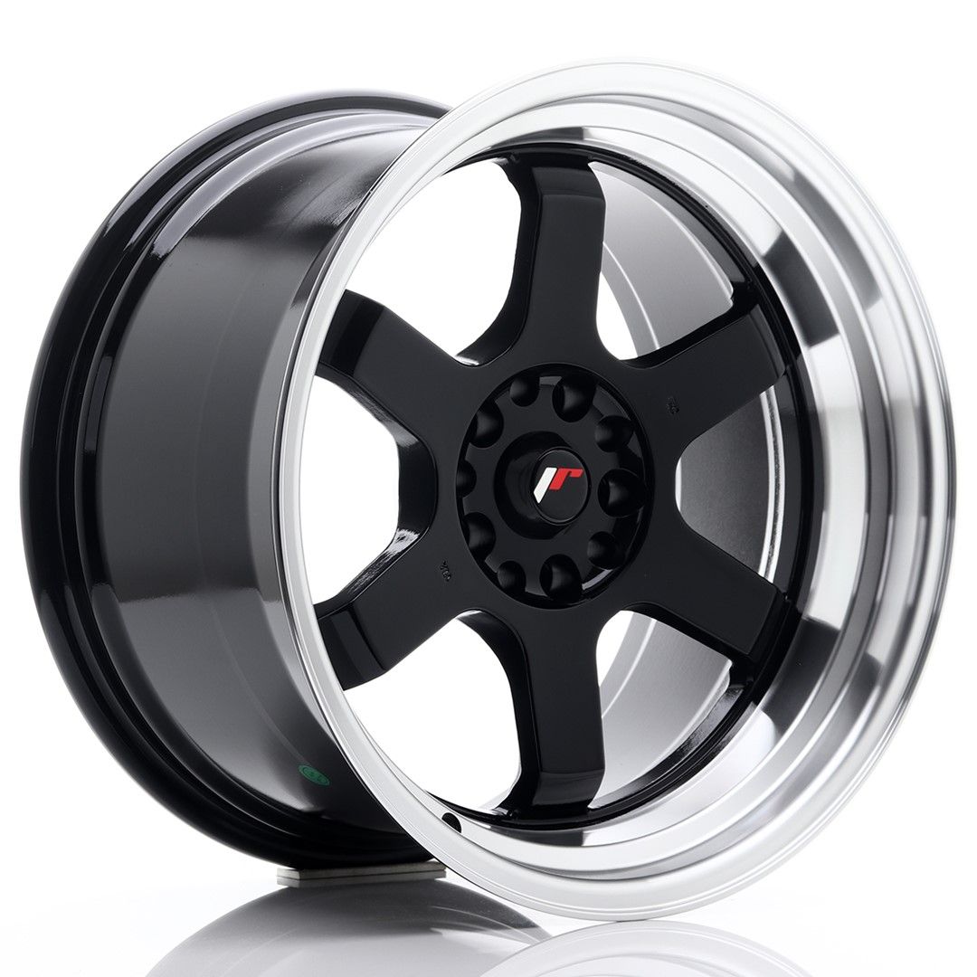 Image of JR-Wheels JR12 Velgen 18 Inch 10J ET0 5x114.3,5x120 Gloss Black Machined Lip