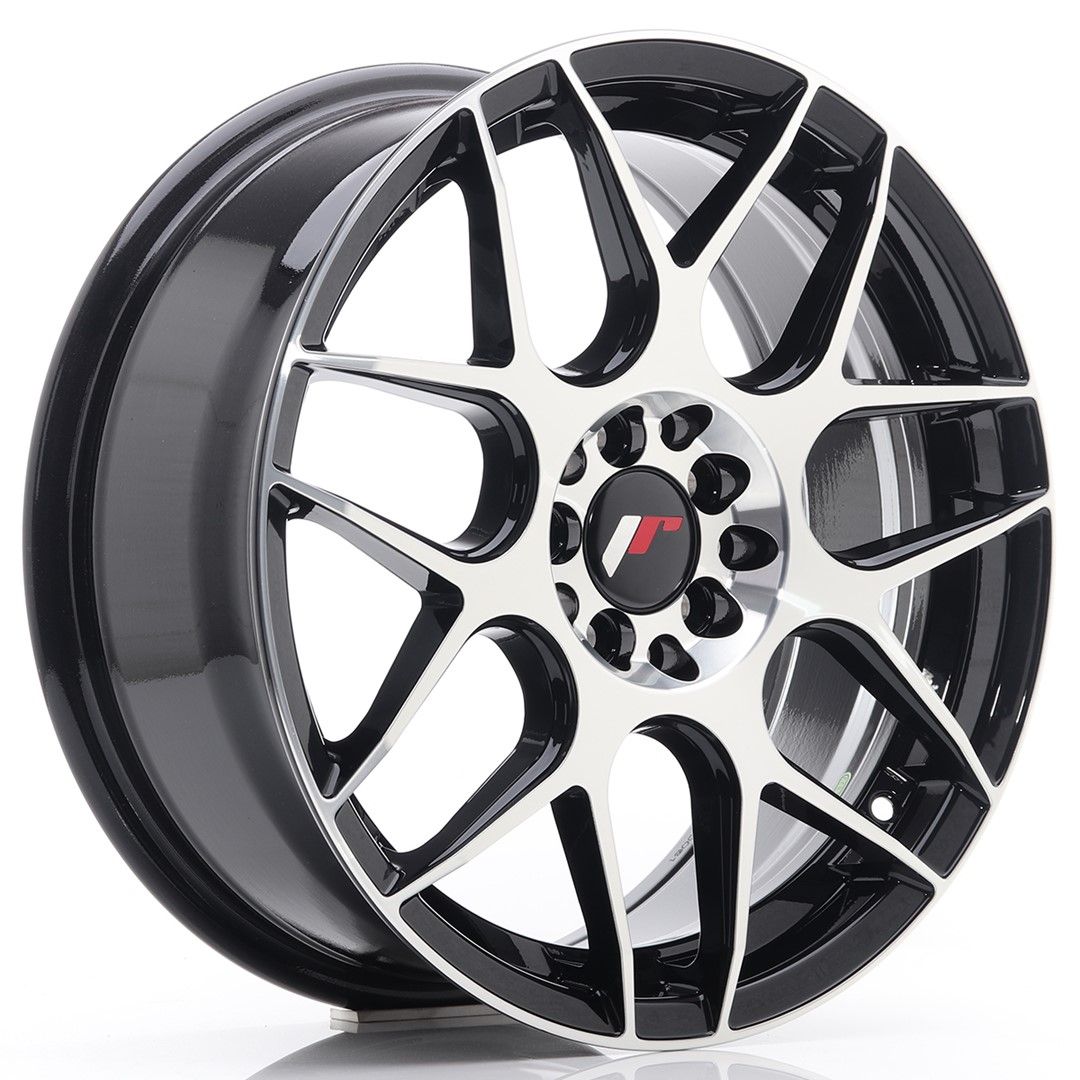 Image of JR-Wheels JR18 Velgen 17 Inch 7J ET40 4x100,4x114.3 Gloss Black Machined Face