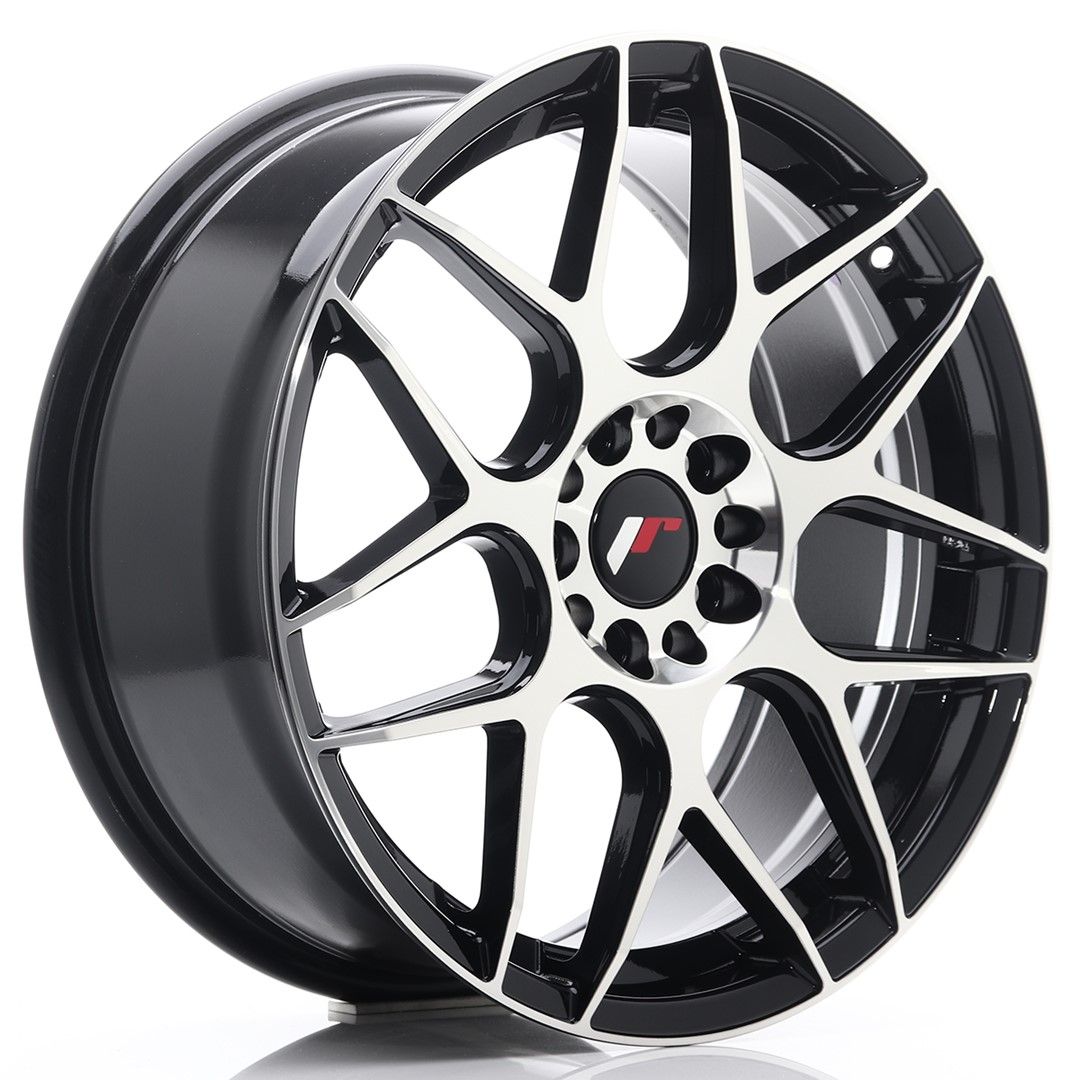 Image of JR-Wheels JR18 Velgen 18 Inch 7.5J ET40 5x112,5x114.3 Gloss Black Machined Face