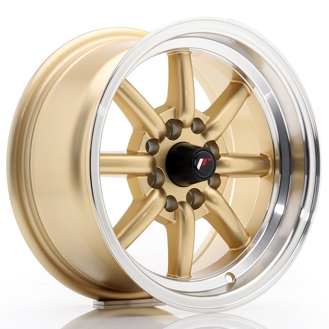 Image of JR-Wheels JR19 Velgen 14 Inch 7J ET0 4x100,4x114.3 Gold Machined Lip