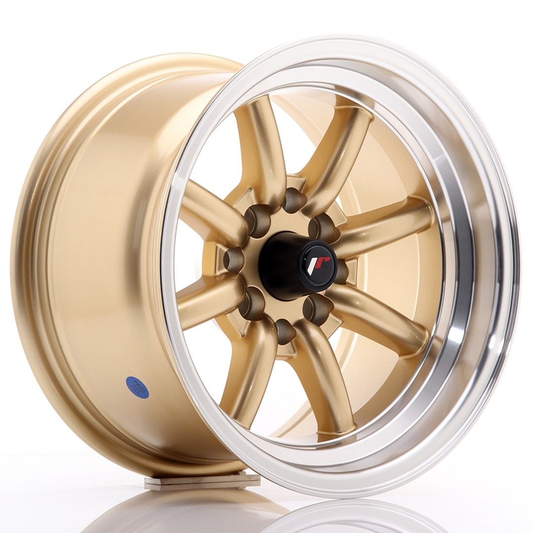 Image of JR-Wheels JR19 Velgen 14 Inch 8J ET-13 4x100,4x114.3 Gold Machined Lip