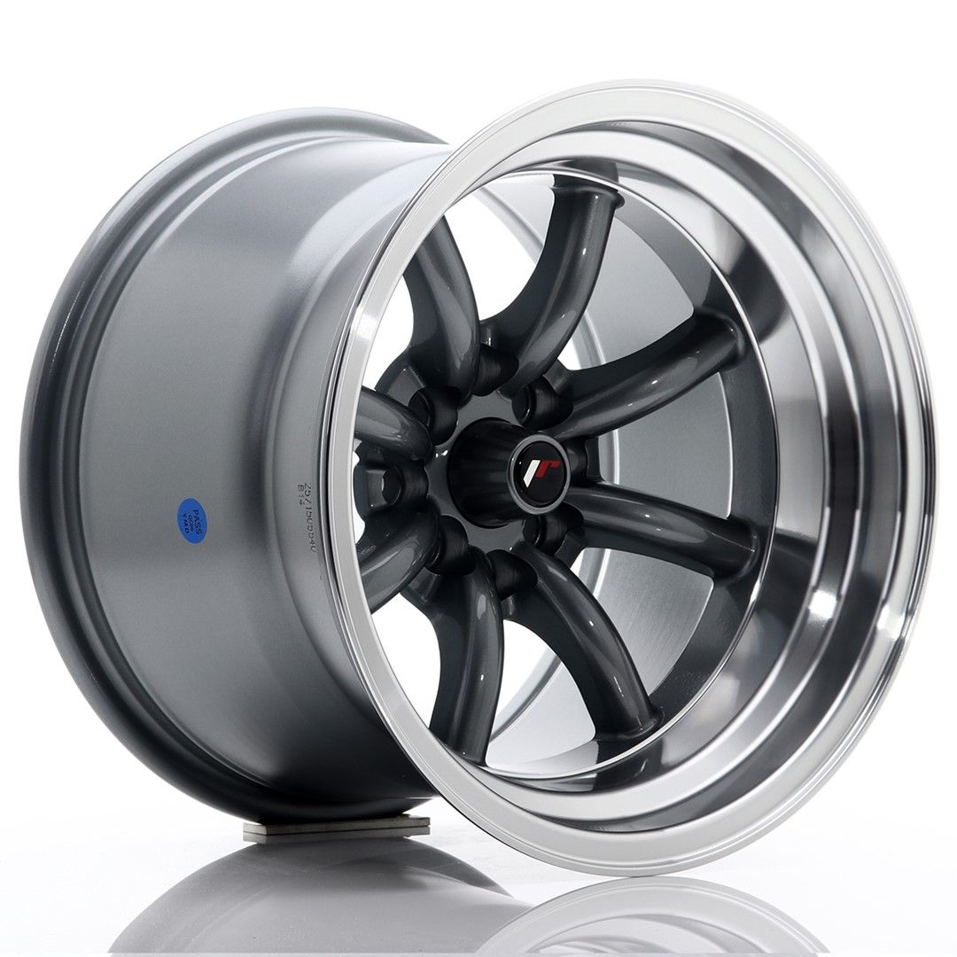 Image of JR-Wheels JR19 Velgen 15 Inch 10.5J ET-32 4x100,4x114.3 Gun Metal Machined Lip