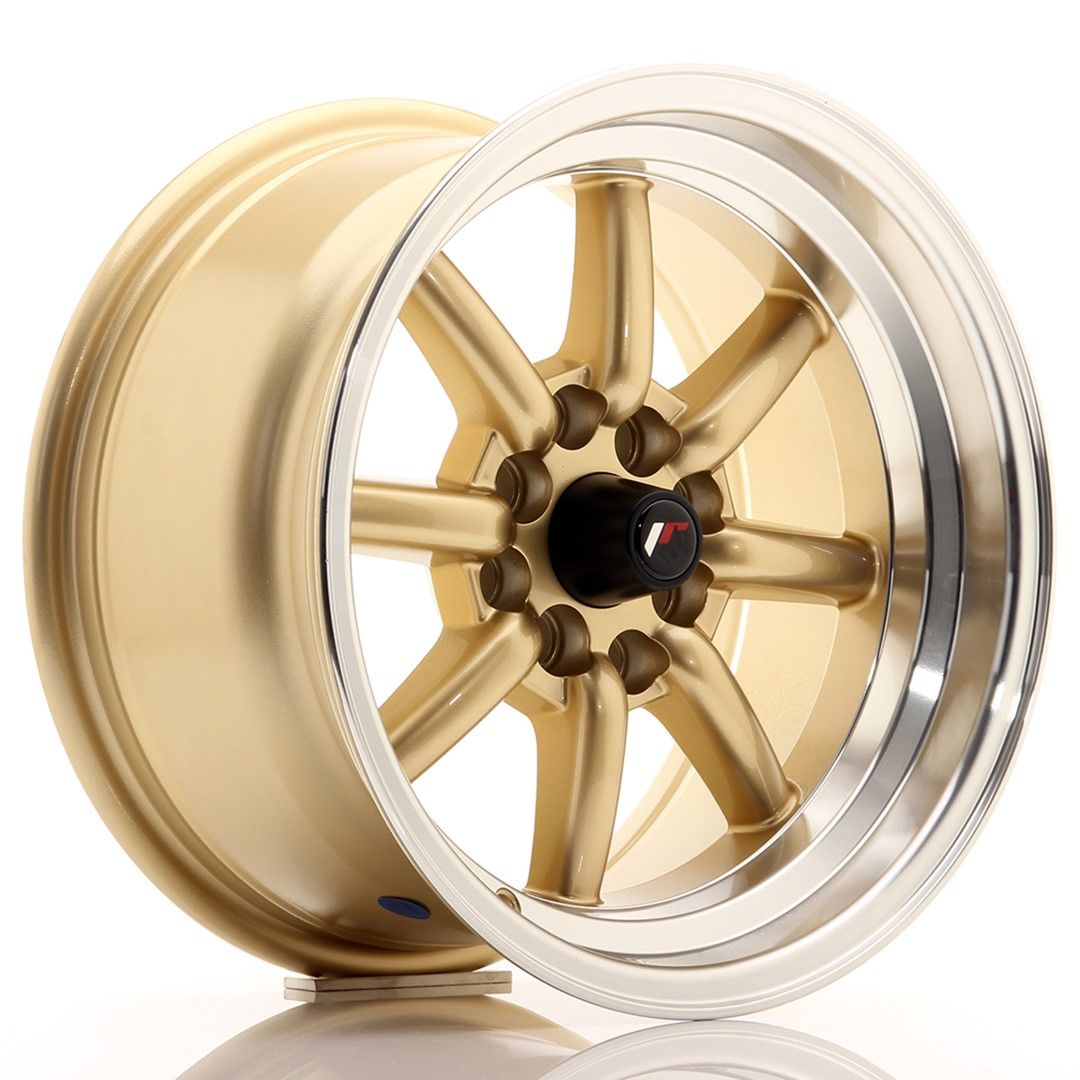 Image of JR-Wheels JR19 Velgen 15 Inch 8J ET0 4x100,4x114.3 Gold Machined Lip