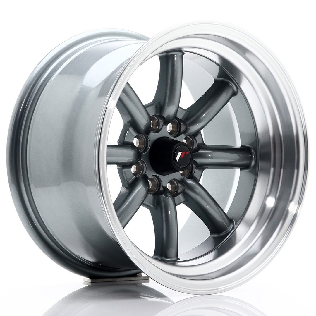Image of JR-Wheels JR19 Velgen 15 Inch 9J ET-13 4x100,4x108 Gun Metal Machined Lip