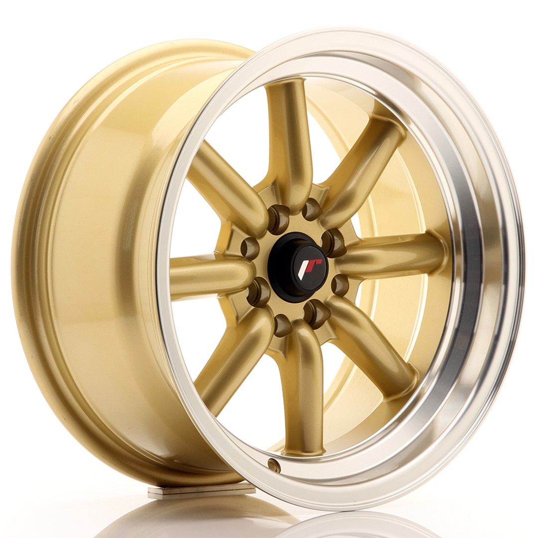 Image of JR-Wheels JR19 Velgen 16 Inch 8J ET0 4x100,4x114.3 Gold Machined Lip