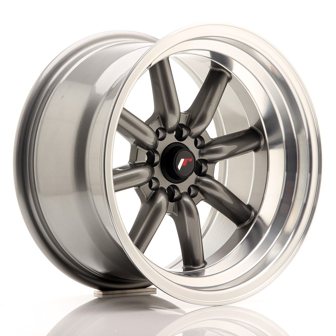 Image of JR-Wheels JR19 Velgen 16 Inch 9J ET-15 4x100,4x114.3 Gun Metal Machined Lip