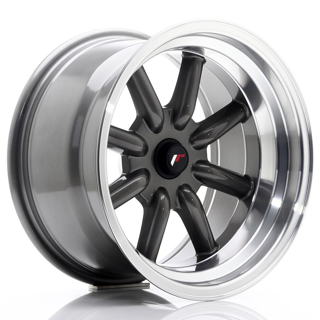 Image of JR-Wheels JR19 Velgen 16 Inch 9J ET-15-25 Custom PCD Gun Metal Machined Lip