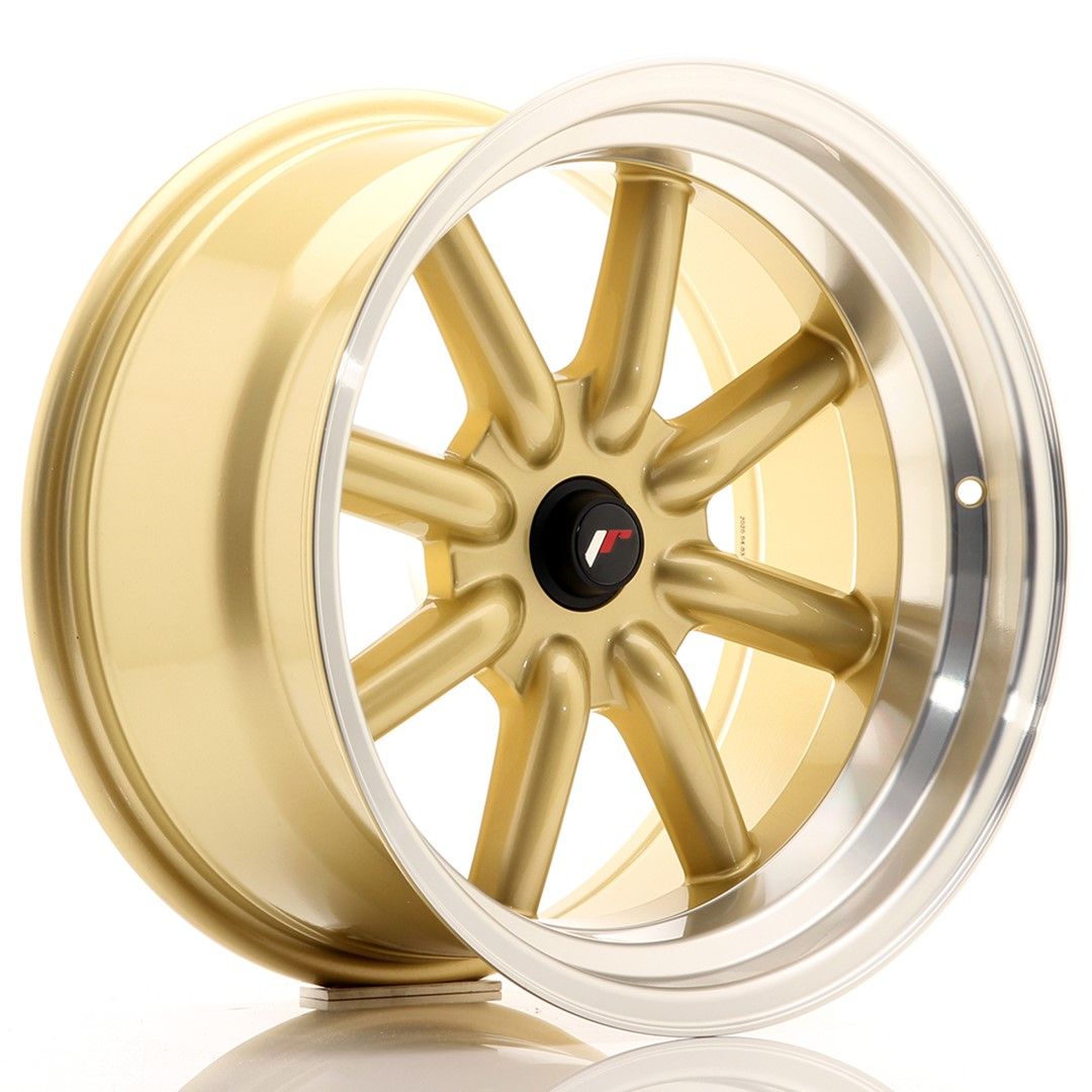 Image of JR-Wheels JR19 Velgen 17 Inch 9J ET-10-25 Custom PCD Gold Machined Lip