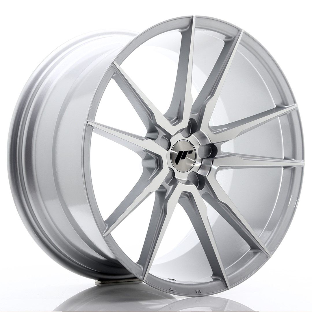 Image of JR-Wheels JR21 Velgen 21 Inch 11J ET15-55 Custom PCD Silver Machined Face