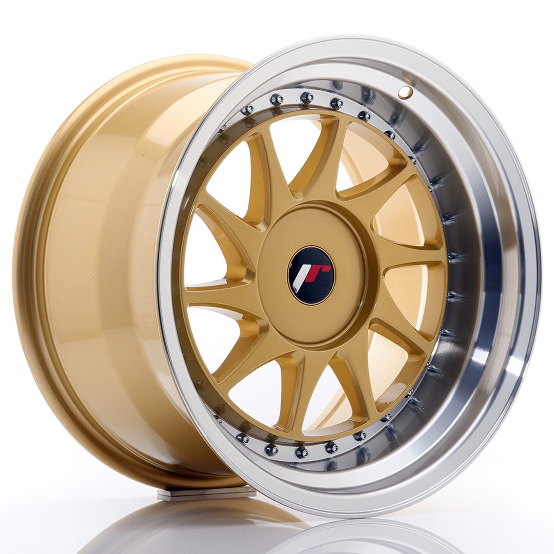 Image of JR-Wheels JR26 Velgen 17 Inch 10J ET20-25 Custom PCD Gold Machined Lip