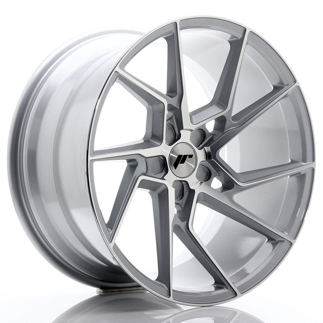 Image of JR-Wheels JR33 Velgen 20 Inch 10.5J ET15-30 Custom PCD Silver Machined Face