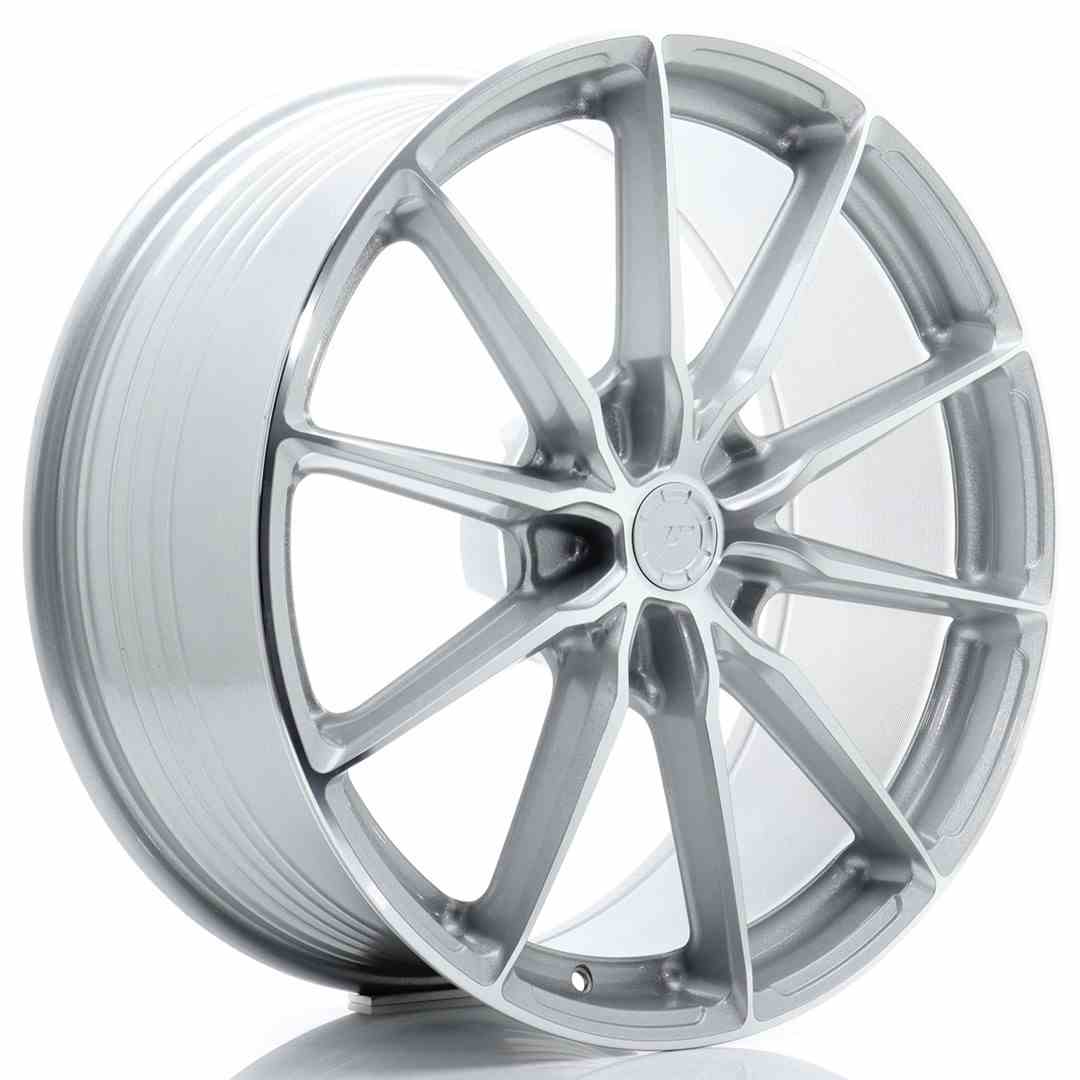 Image of JR-Wheels JR37 Velgen 21 Inch 9J ET10-52 Custom PCD Flow Form Silver Machined Face