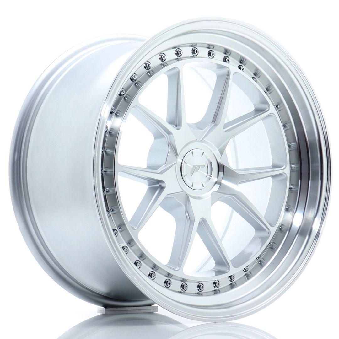 Image of JR-Wheels JR39 Velgen 18 Inch 9.5J ET15-35 Custom PCD Flow Form Silver Machined Face