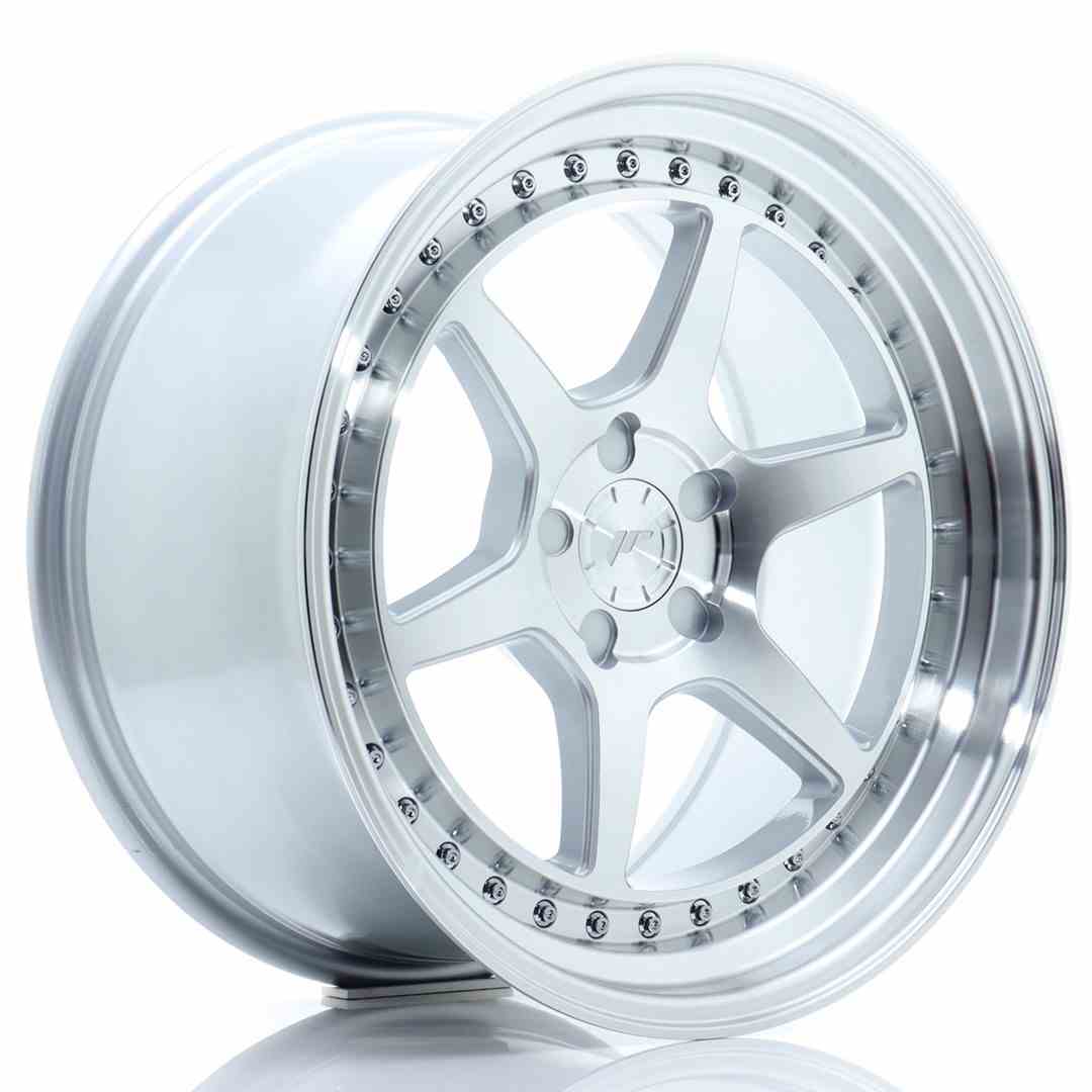 Image of JR-Wheels JR43 Velgen 18 Inch 9.5J ET15-35 Custom PCD Flow Form Silver Machined Face