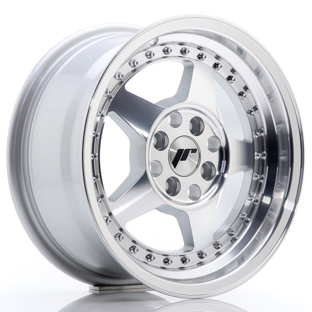 Image of JR-Wheels JR6 Velgen 15 Inch 7J ET35 4x100 Silver Machined Face