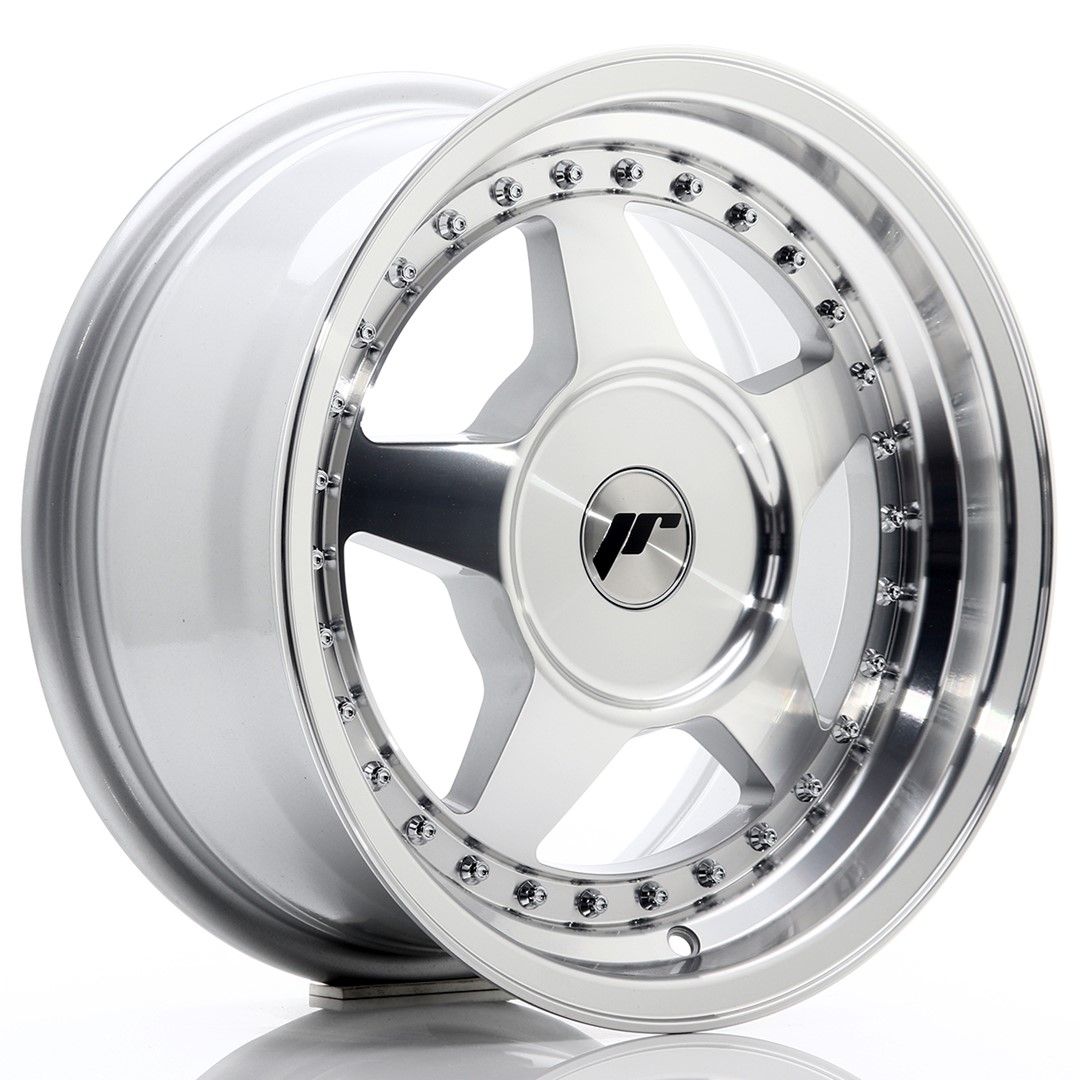 Image of JR-Wheels JR6 Velgen 15 Inch 7J ET20-35 Custom PCD Silver Machined Face