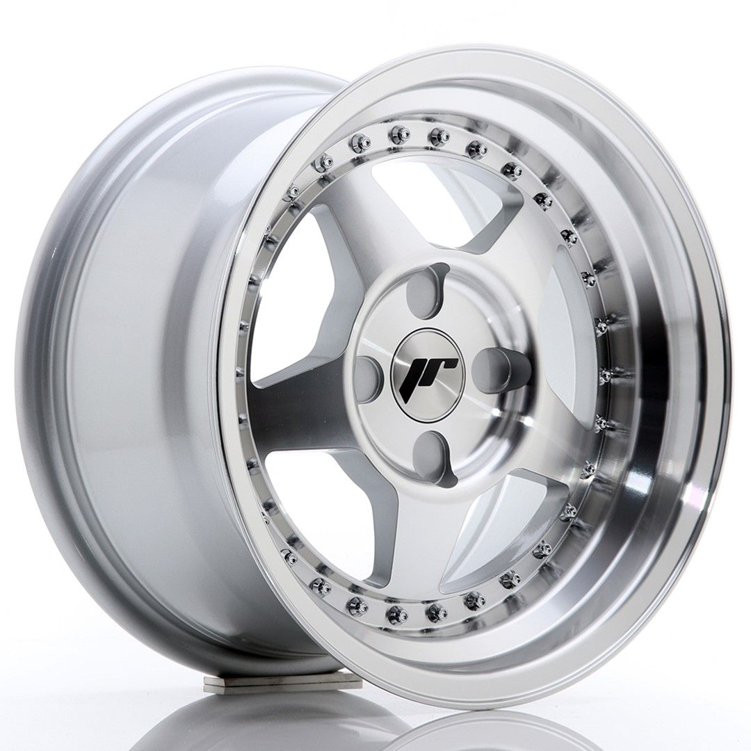 Image of JR-Wheels JR6 Velgen 15 Inch 8J ET25 Custom PCD Silver Machined Face