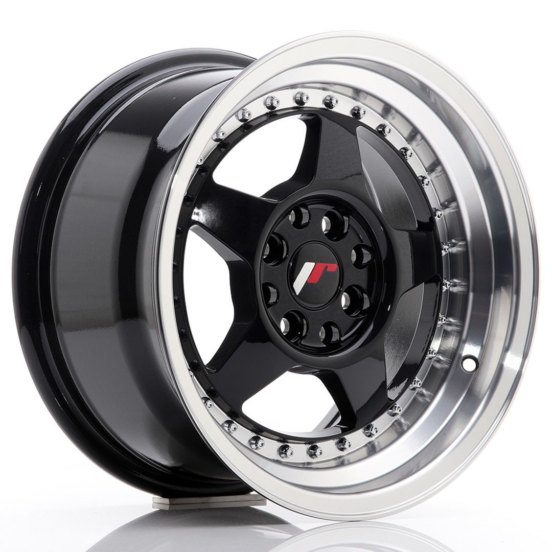 Image of JR-Wheels JR6 Velgen 15 Inch 8J ET25 4x100,4x108 Gloss Black