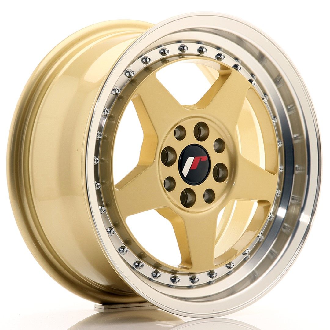 Image of JR-Wheels JR6 Velgen 16 Inch 7J ET35 4x100,4x114.3 Gold Machined