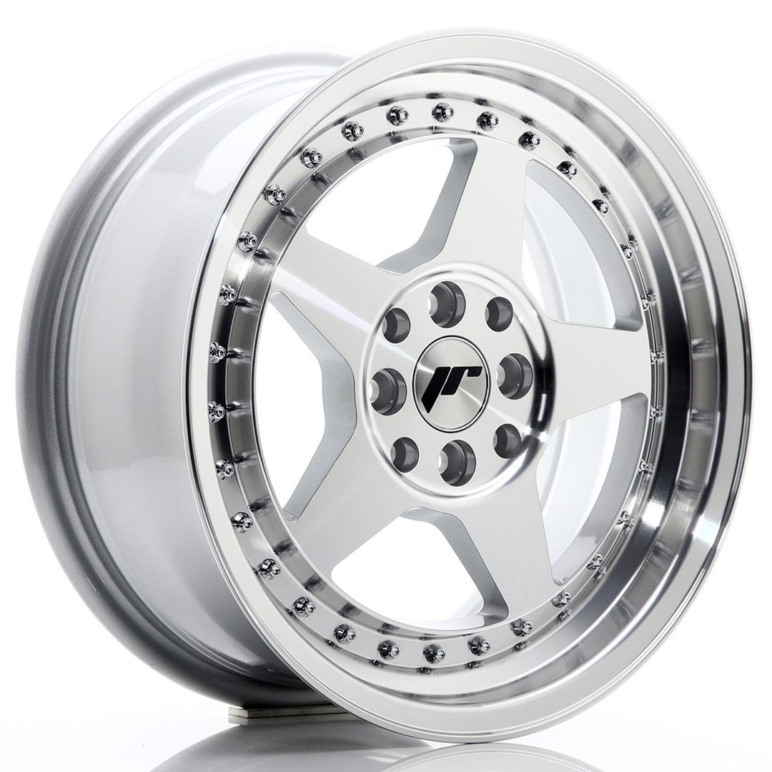 Image of JR-Wheels JR6 Velgen 16 Inch 7J ET35 4x100,4x114.3 Silver Machined Face