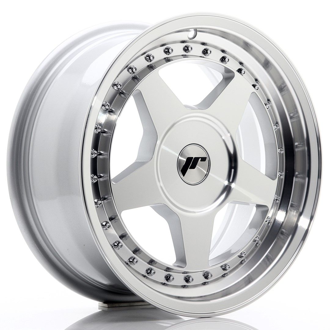 Image of JR-Wheels JR6 Velgen 16 Inch 7J ET20-35 Custom PCD Silver Machined Face