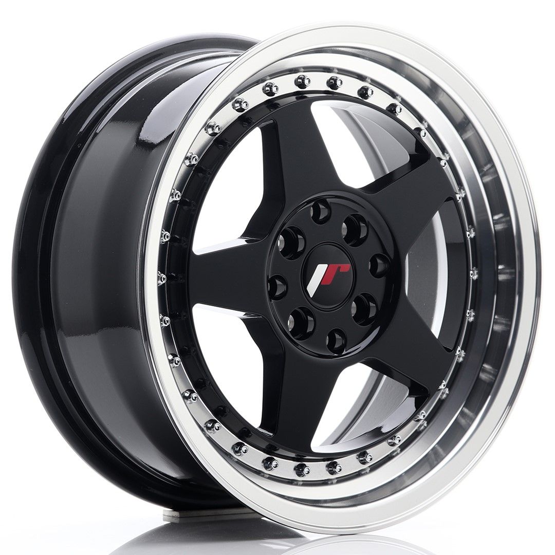 Image of JR-Wheels JR6 Velgen 16 Inch 7J ET25 4x100,4x108 Gloss Black