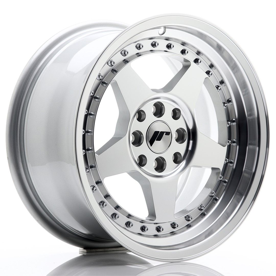 Image of JR-Wheels JR6 Velgen 16 Inch 8J ET25 4x100,4x108 Silver Machined Face