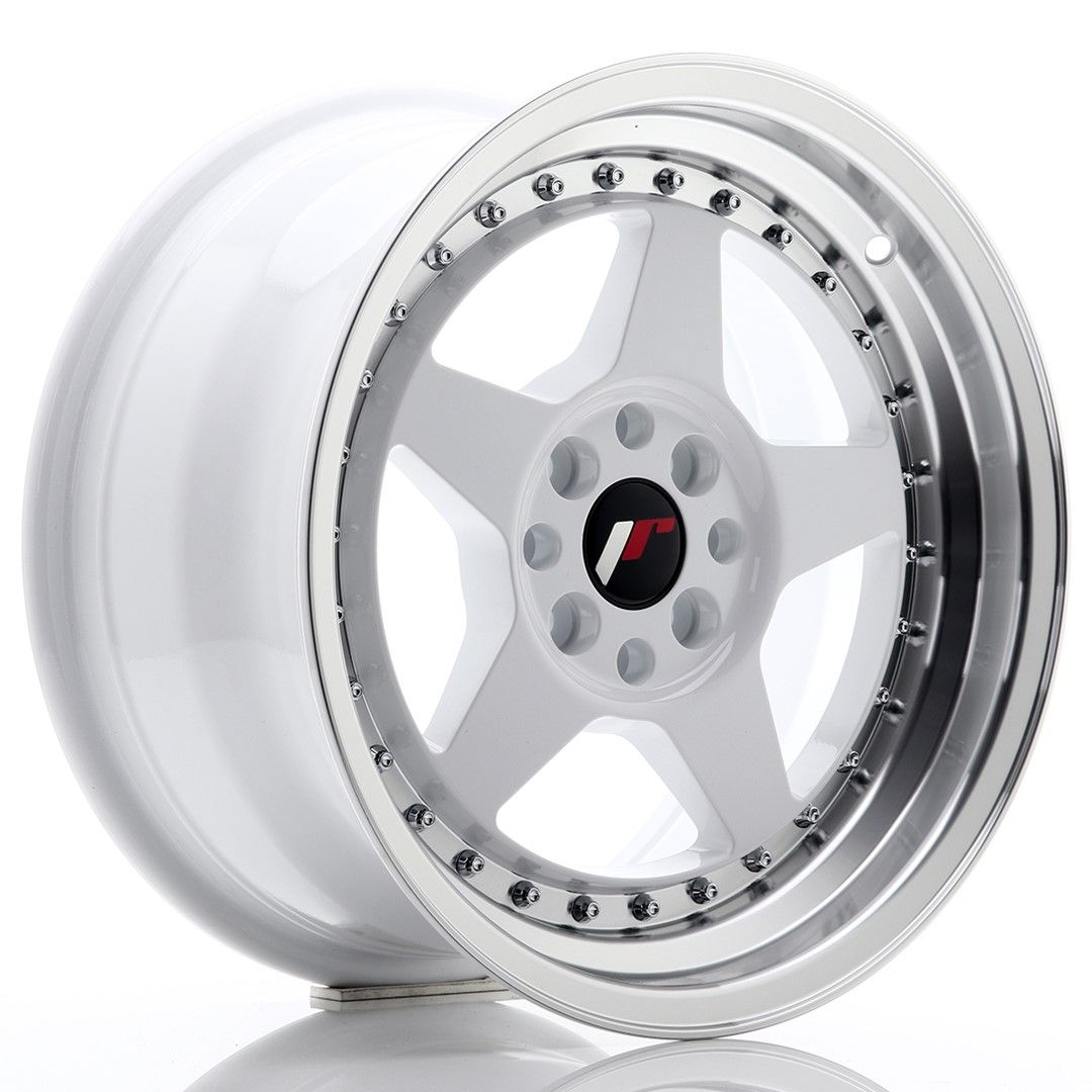 Image of JR-Wheels JR6 Velgen 16 Inch 8J ET25 4x100,4x108 White Machined Lip