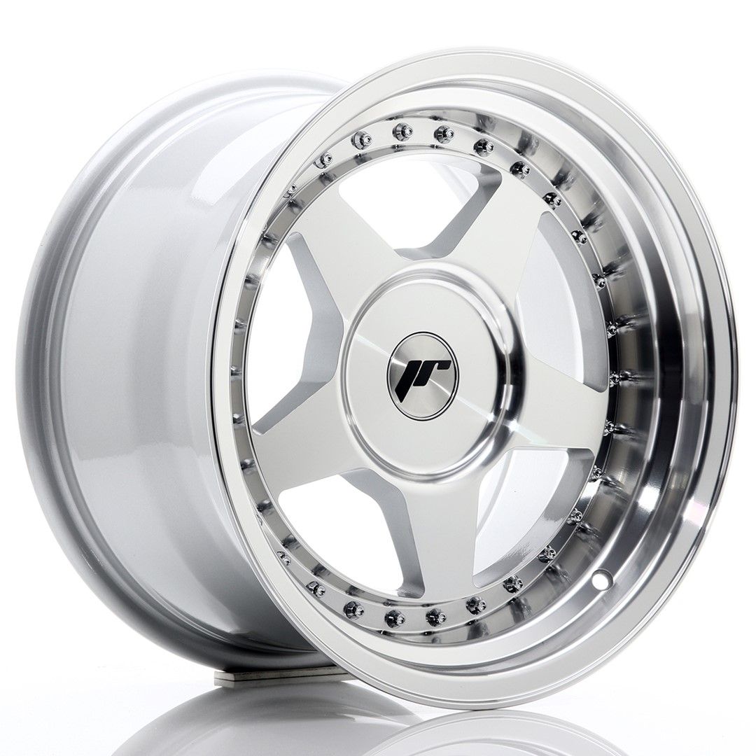 Image of JR-Wheels JR6 Velgen 16 Inch 9J ET0-20 Custom PCD Silver Machined Face