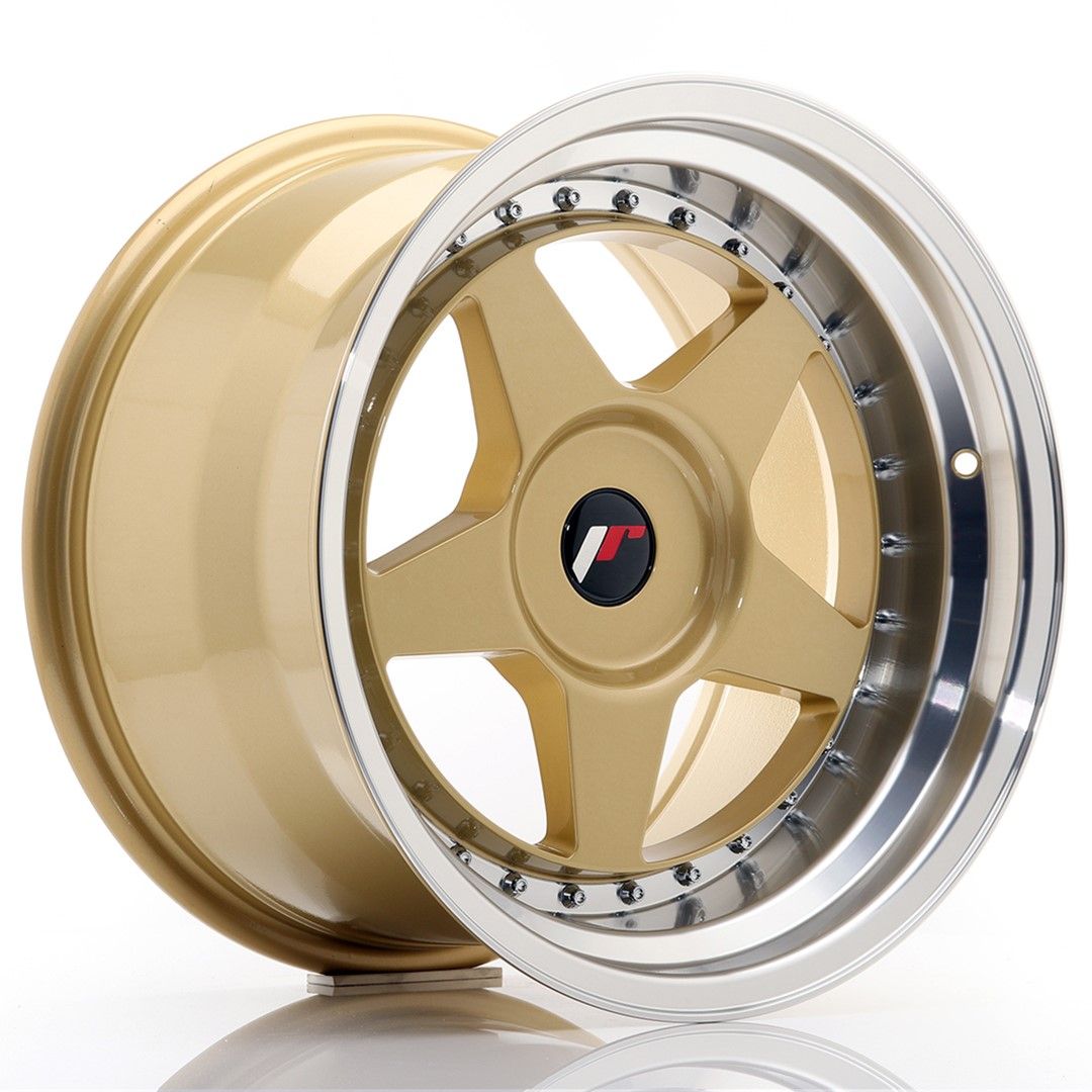 Image of JR-Wheels JR6 Velgen 17 Inch 10J ET20 Custom PCD Gold Machined Lip