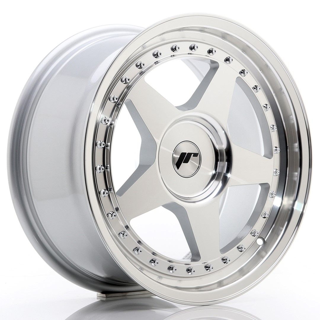 Image of JR-Wheels JR6 Velgen 17 Inch 8J ET35 Custom PCD Silver Machined Face