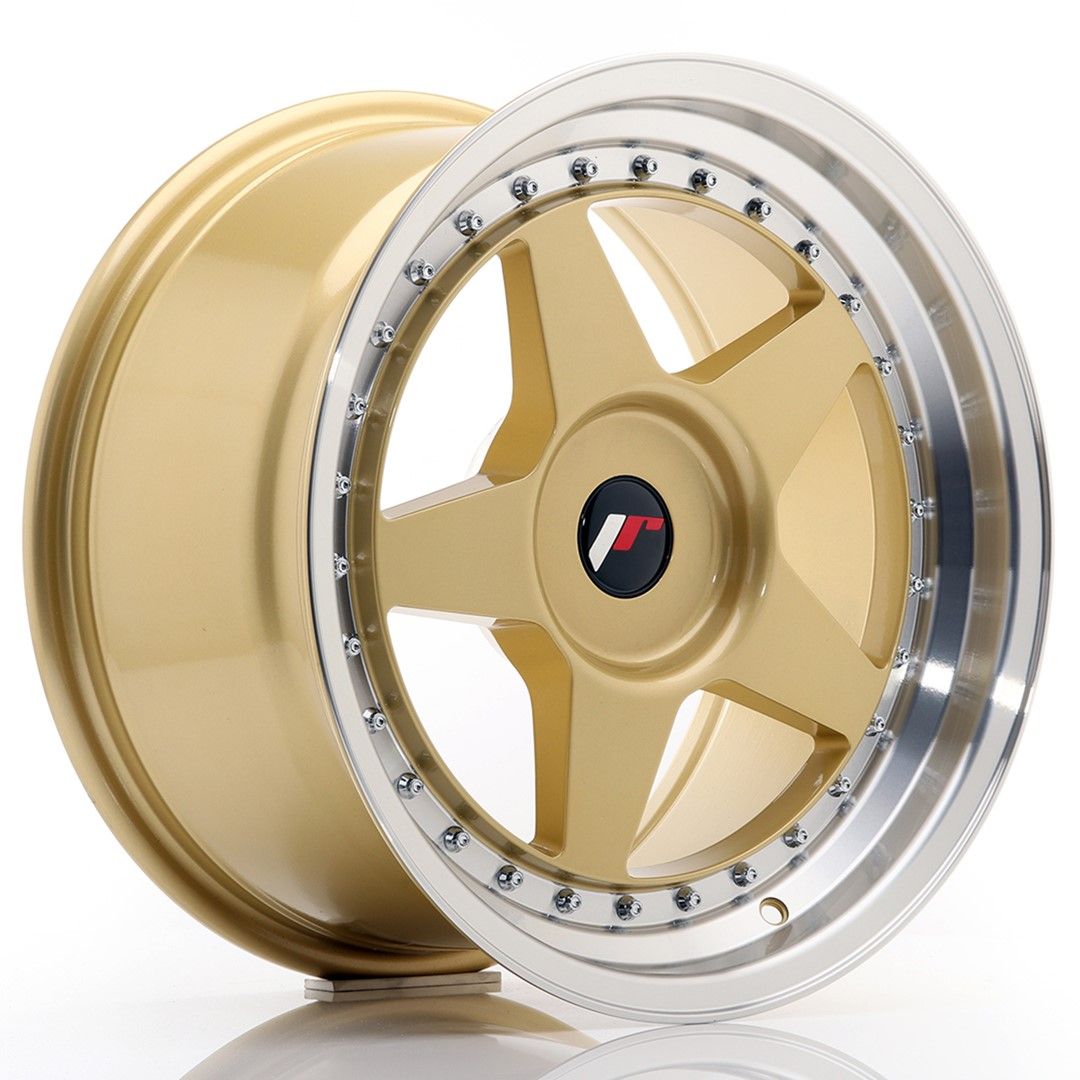 Image of JR-Wheels JR6 Velgen 17 Inch 9J ET20-35 Custom PCD Gold Machined Lip