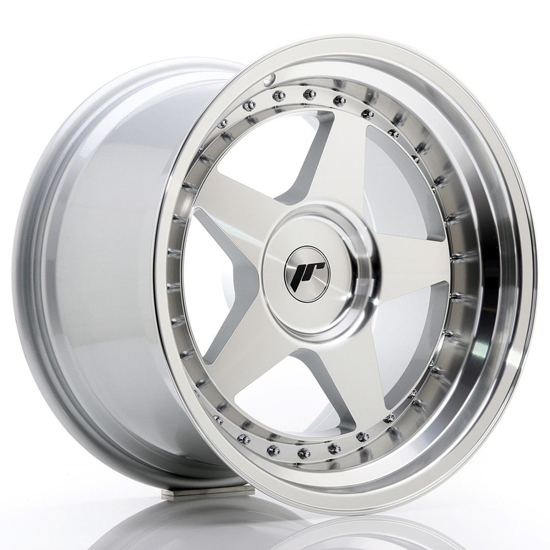 Image of JR-Wheels JR6 Velgen 18 Inch 10.5J ET0-25 Custom PCD Silver Machined Face