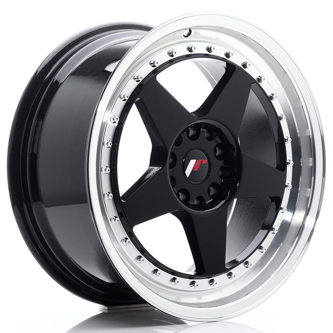 Image of JR-Wheels JR6 Velgen 18 Inch 8.5J ET22 5x114.3,5x120 Gloss Black Machined Lip
