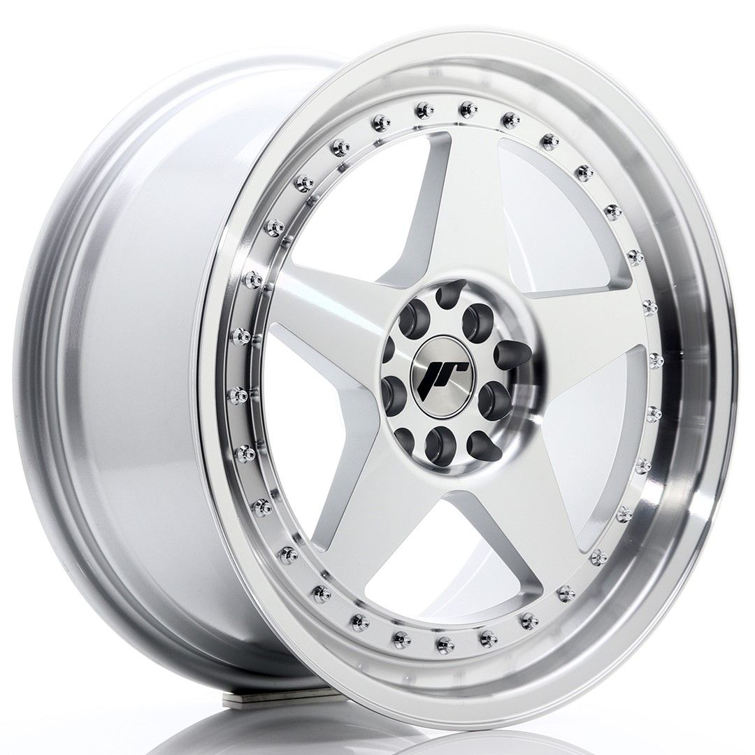 Image of JR-Wheels JR6 Velgen 18 Inch 8.5J ET35 5x100,5x120 Silver Machined Face